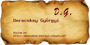 Derecskey Györgyi névjegykártya