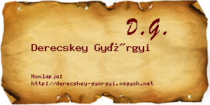 Derecskey Györgyi névjegykártya